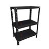 Estante de Aço Mini com 3 Prateleiras 45x27cm 45kg Coluna Bipartida Para Escritório Preta - 1