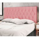 Ver imagem 3 de Cabeceira Estofada Box Solteiro Encosto para Cama Ram 1500 94x126 Rosa