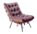 Ver imagem 3 de Poltrona Costela com Puff Cor:Veludo Roxo 380