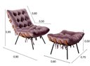 Ver imagem 5 de Poltrona Costela com Puff Cor:Veludo Roxo 380