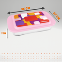 Ver imagem 2 de Assadeira Lasanheira de Vidro com Tampa Rosa 3,7lt - Élpis Móveis