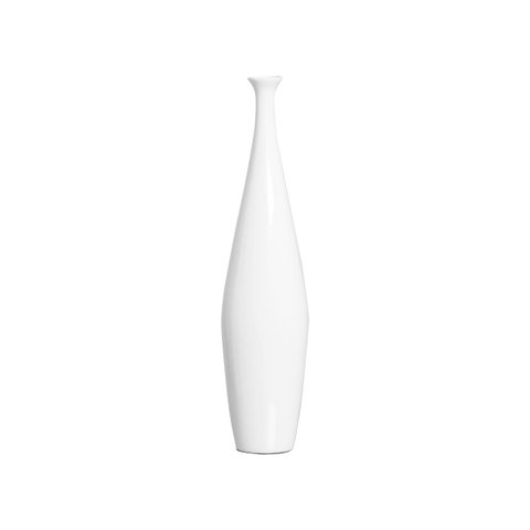 Vaso de Chão Decorativo Branco Garrafa Faenza P de Cerâmica Clássica