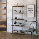 Ver imagem 2 de Kit 2 Estantes Multiuso Industrial 5 Prateleiras Areta 186x80cm C01 Carvalho Dark - Lyam Decor