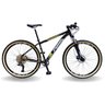 BICICLETA 29 PUMABIKE 12V ABSOLUTE, FREIO HID, PDV ALUM, SUSP TRAVA GUIDÃO, PRETO COM BRANCO E AMARE - 1