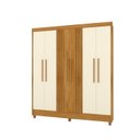 Ver imagem 1 de Roupeiro Estrela 6 Portas 2 Gavetas Freijó/off White - Mopar Móveis