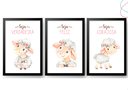 Ver imagem 1 de Quadro Decoração Infantil Ovelhinha Aquarela Moldura e Vidro:preta