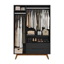 Ver imagem 4 de Guarda Roupa Solteiro Retrô Vintage Alpi - Preto Acetinado