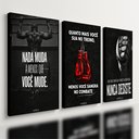 Ver imagem 1 de Kit 3 Quadro Decorativo Boxe Motivacional Luta Artes Quarto Qualidade Premium Moderno 28x20cm