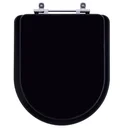 Ver imagem 1 de Assento Sanitário Poliéster Carrara Ébano Fosco (Preto) Para Vaso Deca