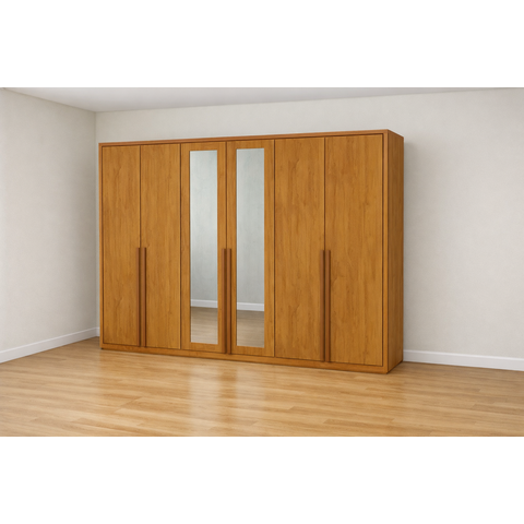 Guarda Roupa 6 Portas 6 Gav com Espelho Living -grand Line
