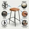 Banqueta Média para Cozinha Vik Estofada Couríssimo Whisky - Desk Design - 3