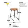 Banqueta Média para Cozinha Vik Estofada Couríssimo Whisky - Desk Design - 4