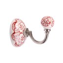 Ver imagem 1 de Gancho Cabide Cerâmica Floral Vermelho com Metal