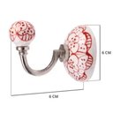 Ver imagem 3 de Gancho Cabide Cerâmica Floral Vermelho com Metal