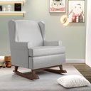 Ver imagem 2 de Kit 2 Poltronas De Amamentação Com Balanço Malu Base Madeira P02 Facto Cinza Metalizado - Lyam