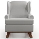 Ver imagem 6 de Kit 2 Poltronas De Amamentação Com Balanço Malu Base Madeira P02 Facto Cinza Metalizado - Lyam