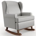 Ver imagem 3 de Kit 2 Poltronas De Amamentação Com Balanço Malu Base Madeira P02 Facto Cinza Metalizado - Lyam