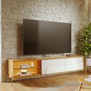 Ver imagem 2 de Rack Bancada Amalfi Naturale Off White Matte Pés em Metal - Colibri