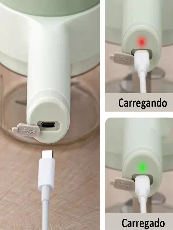 Cortador Triturador De Vegetais E Carnes Usb 4 Em 1 Sem Fio - 4