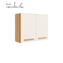 Ver imagem 3 de Armario Modulado Aereo Intenza 80cm com Puxador em Madeira:branco