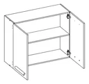 Ver imagem 4 de Armario Modulado Aereo Intenza 80cm com Puxador em Madeira:branco