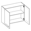 Ver imagem 4 de Armario Modulado Aereo Intenza 80cm com Puxador em Madeira:branco