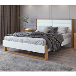 Cama Queen Freetown 160 Branco Amêndoa Clean - Lopas - 1