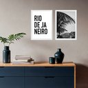 Ver imagem 2 de Kit 2 Quadros Rio de Janeiro - Vidigal 45x34cm:moldura Preta