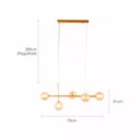 Ver imagem 7 de Lustre Pendente Teto 75cm Lâmpada G9 Lumier Bivolt Dourado Lumier