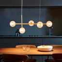 Ver imagem 5 de Lustre Pendente Teto 75cm Lâmpada G9 Lumier Bivolt Dourado Lumier