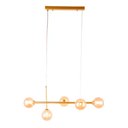 Ver imagem 1 de Lustre Pendente Teto 75cm Lâmpada G9 Lumier Bivolt Dourado Lumier