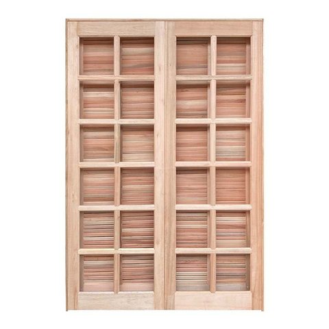 Porta Balcão de Abrir / Abrir Reto de Madeira Eucalipto Bat 10 Cm Copa Verde Madeiras - 215ax120l