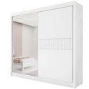 Ver imagem 1 de Guarda Roupa Casal com Espelho 2 Portas 6 Gavetas - Titanium Ripado-branco - Móveis D'doro