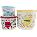 Ver imagem 1 de Tupperware Kit 3 Peças Porta Mantimentos Floral Porta Arroz Feijão e Sal