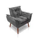 Ver imagem 2 de Kit 02 Poltrona Opala Decorativa Suede