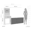 Ver imagem 4 de Cômoda Penteadeira Porto 6 Gavetas com Espelho 209x160cm Cinza/Branco 240890