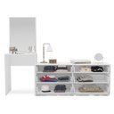 Ver imagem 3 de Cômoda Penteadeira Porto 6 Gavetas com Espelho 209x160cm Cinza/Branco 240890