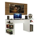 Ver imagem 2 de Mesa para Computador Gamer Madesa 9409 e Painel para Tv até 50 Polegadas - Branco/rustic