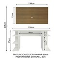 Ver imagem 3 de Mesa para Computador Gamer Madesa 9409 e Painel para Tv até 50 Polegadas - Branco/rustic