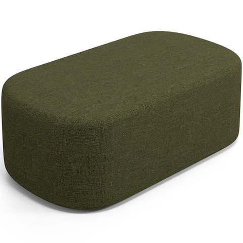 Puff Decorativo Orgânico para Living Quarto 100cm Doha W01 Linho Verde- Lyam Decor