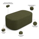 Ver imagem 4 de Puff Decorativo Orgânico para Living Quarto 100cm Doha W01 Linho Verde- Lyam Decor