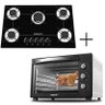 Fogão Cooktop 5 Bocas Preto + Forno de Eletrico 60 Litros 127v - 1