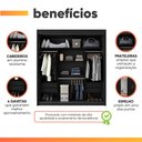 Ver imagem 4 de Guarda Roupas Casal com Espelho 3 Portas de Correr 4 Gavetas Duda