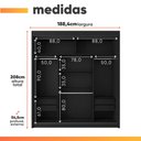 Ver imagem 3 de Guarda Roupas Casal com Espelho 3 Portas de Correr 4 Gavetas Duda