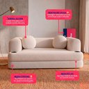 Ver imagem 1 de Sofá Cama Hali 1,50m Xpand Tech Tecido Bouclê Bege Claro Cama Inbox