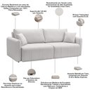 Ver imagem 4 de Sofá 3 Lugares Retrátil Reclinável 210cm Bering F04 Linho Impermeável Cinza Claro - Lyam Decor