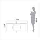 Ver imagem 4 de Buffet com 2 Portas e Gaveta 135cm Industrial Marrom/Freijó/Preto