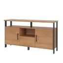 Ver imagem 2 de Buffet com 2 Portas e Gaveta 135cm Industrial Marrom/Freijó/Preto