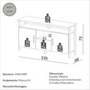 Ver imagem 3 de Buffet com 2 Portas e Gaveta 135cm Industrial Marrom/Freijó/Preto