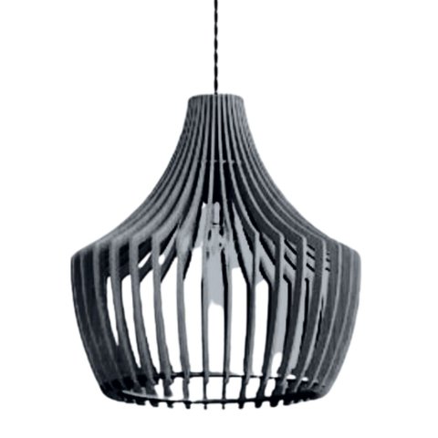 Luminária Teto tipo Pendente CASTELO MDF - Completa - Cor: Preta